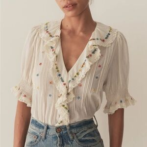 Doen Hattie top in sea salt